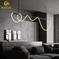 Nordique créatif personnalité lignes minimaliste salle à manger lustre salon modèle chambre réception Bar lumière luxe bureau