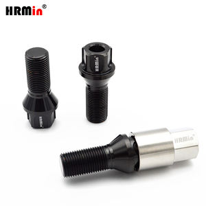 Boulons de roue automatique en Ti-6Al-4V de titane Gr.5 de siège de cône de 60 degrés <span class=keywords><strong>antivol</strong></span> de couleur noire M14x1.25x28mm avec la <span class=keywords><strong>clé</strong></span> en titane - Product Image 2