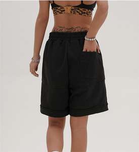 Shorts de course cargo en molleton épais à taille haute pour homme, logo personnalisé brodé, respirant, shorts de plage - Product Image 6