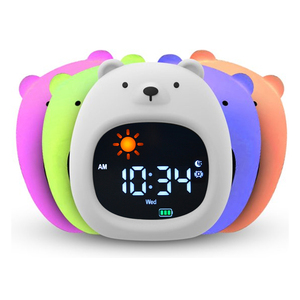 Réveil pour enfants Ok pour réveiller Tranier avec veilleuse Machine à son ours chambre Portable bureau sommeil formation cadeau d'anniversaire - Product Image 1