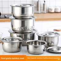 Yolecen Commercial Kitchen Bassin à huile en acier inoxydable avec couvercle Boîte d'assaisonnement en métal et pot de saindoux pour la soupe et l'assaisonnement de cuisson
