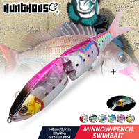 Leurre de pêche flottant multi-ségmenté articulé 140 mm 22 g en 3 sections, appât artificiel en plastique dur – Fabricant