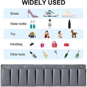 <b>Shoe</b> Pockets 10 Pockets Heavy Hanging Bedside Storage Organizer With Sturdy <b>Hooks</b> For <b>Shoes</b> And Clothing - Product Image 2