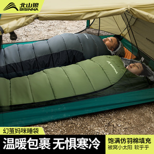 Bisinnna <b>Sleeping</b> <b>Bag</b> Adult <b>Winter</b> Outdoor Camping Mummy Style Hollow Cotton Down Windproof Portable - Product Image 3