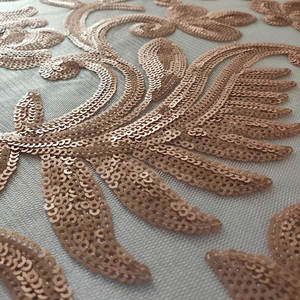 Nappe de TABLE <span class=keywords><strong>en</strong></span> maille brodée à paillettes, 4 pièces, rondes, brodées, à fleurs, personnalisé, pour fête d'hôtel, BANQUET, mariage - Product Image 2