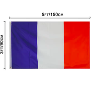 Vente en gros polyester drapeau national français 3x5 pieds drapeau tout pays 3x5FT drapeau France