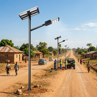 Lampadaire solaire LED 60W, étanche IP66, avec batterie LiFePO4 et télécommande pour utilisation en extérieur sur route