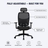 Chaise de bureau ergonomique en maille avec appui-tête réglable, dossier haut, pivotante, design moderne, pour hôtel, en stock