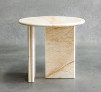 GOLDTOP ODM/ODM Meubles de luxe italiens Table de chevet en marbre d'onyx rose Table d'appoint en marbre haut de gamme à vendre