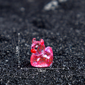 Miniature de canard diable scintillant pour Halloween, accessoires d'artisanat en résine DIY, ornement - Product Image 6