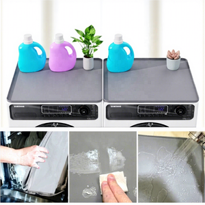 Household Dust-Proof Waterproof Laundry Room Protective <b>Mat</b> Pad <b>Silicone</b> Washing Machine Washer and Dryer Top Cover Protector - Product Image 1