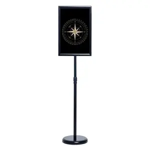 Регулируемая стойка для плаката MERIS 8,5x11 дюймов, черная напольная стойка для магазина, офиса, гостиницы, школы