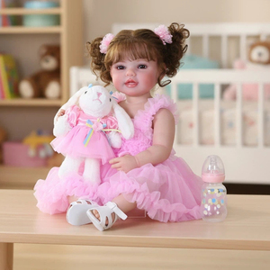 Muñeca Bebé <span class=keywords><strong>Reborn</strong></span> de Silicona Realista de 55 cm para Niñas, con Cabello Injertado a Mano, Muñeca <span class=keywords><strong>Reborn</strong></span> de Vinilo de Silicona de Cuerpo Completo para Recién <span class=keywords><strong>Nacidos</strong></span> - Product Image 1
