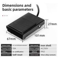 Pedal de pie USB (aluminio y plástico) programable para operación manos libres de simulador de teclado de máquina herramienta