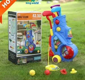 Fancy Style Park Golf Club Sport Training Plastic Mini Golf Cart Kids Push Golf Trolley Toys For Kids