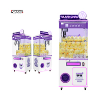 Nouvelles machines à griffes amusantes pour jeux à jetons, aux couleurs violet pâle et blanc, avec éclairage contrôlable, design attrayant, pour la vente au détail.