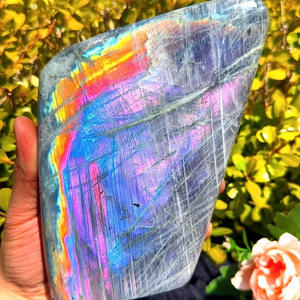 Piedra de Labradorita Púrpura Natural Pulida, Adornos de Piedra de Labradorita, Adornos de Piedra de Luna, Venta Caliente Transfronteriza - Product Image 2