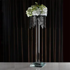 Dedi nuovo arrivo grande supporto per fiori alto in cristallo di vetro matrimoni centrotavola per centrotavola principale