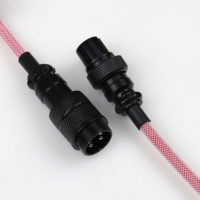 Câble USB-C enroulé personnalisé avec connecteur détachable Aviator pour clavier mécanique de jeu rétroéclairé RGB, Plug & Play, programmable