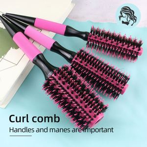 Pink Color MJ Top Brazil Style Hair <b>Brush</b> <b>Heat</b> Resistant Anti-Static Blow Drying Styling Curly Barber Salon - Product Image 5