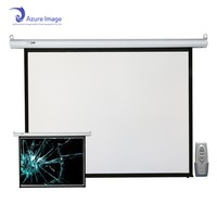 Écran de projection motorisé électrique en tissu blanc mat, portable, pour home cinéma, format 16:9, tailles 120 pouces, 150 pouces, 250 pouces