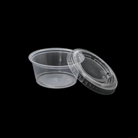 Gobelets jetables en PP de qualité alimentaire avec logo personnalisé, étanches, pour boissons froides et sauces, avec couvercles articulés, 1/2/4 oz, 360 ml, pour portions, condiments, sauces et salades