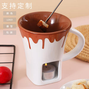 Df0781 Tasse à fondue au chocolat avec poignée rouge et orange, fonctionnement manuel, pour usage domestique - Product Image 3