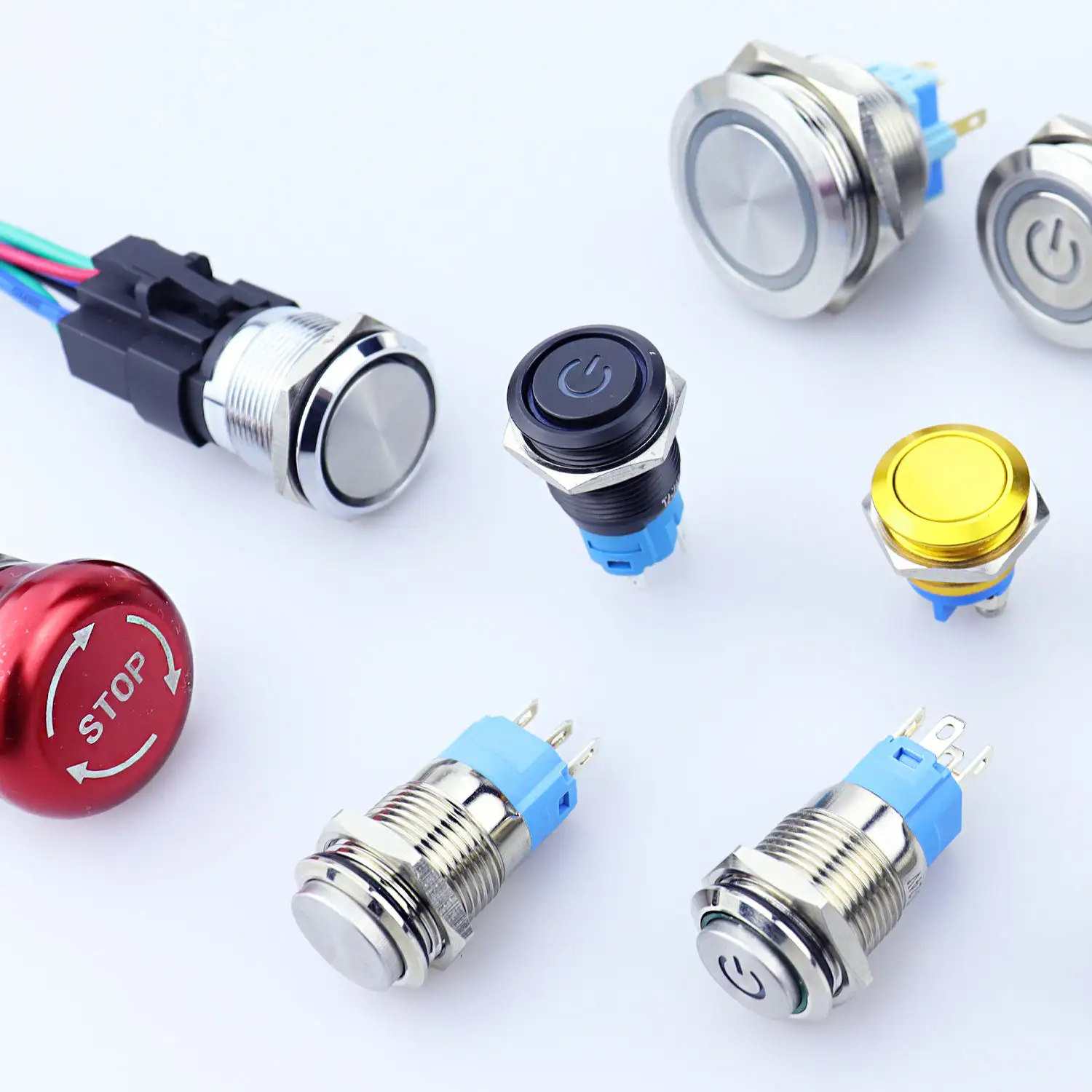 16mm 12V illuminate anti-vandal waterproof stainless steel power switches momentary led mini small metal push button switch 12mm