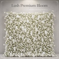 Backdrop Bunga Baby's Breath Buatan, Dinding Bunga Putih, Latar Belakang Stainless Steel, Pernikahan, MOQ Rendah