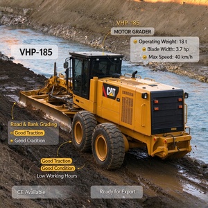 รถเกรดเดอร์มือสอง Good Health Original CAT VHP-185 ขนาด 18 ตัน รุ่นดั้งเดิม สำหรับงานก่อสร้างในเซี่ยงไฮ้ - Product Image 1