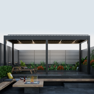 Pergola moderne <span class=keywords><strong>en</strong></span> aluminium à lames orientables pour jardin extérieur, 3x3, 3x4, 4x3, 4x4, 4x5, <span class=keywords><strong>4x6</strong></span>, 6x3, 6x4, 6x5, 6x6 m - Product Image 5