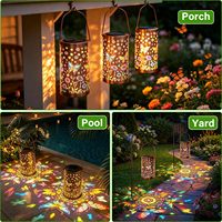 TSINYE Bunte Schmetterling Solarbetriebene Wasserdichte Metall-Hänge-LED-Laternen IP-Zertifizierte Outdoor-Gartendekoration Metall-Kunst Solar