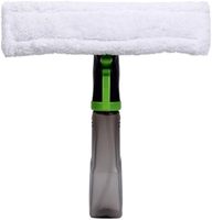 Kit de nettoyage de vitres professionnel léger et écologique en plastique 3-en-1 : pulvérisateur, raclette, tampon microfibre, buse réglable