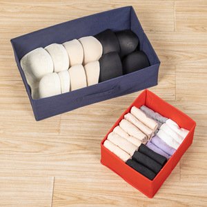 Clothing Organizer Storage Box Rectangle Lattice Pattern Non-Woven Fabric Eco-Friendly Underwear Storage <b>Bin</b> 18L Capacity - Product Image 4