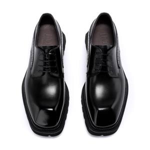 Chaussures habillées en cuir de luxe, cuir de vache de haute qualité, fabriquées à la main, chaussures décontractées imperméables pour hommes - Product Image 2