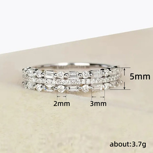 Fashion <b>Rings</b> Three Layer <b>Thin</b> Circle Pave Setting Diamond Women's Party Jewelry White Gold Gold Rose Gold - Product Image 5