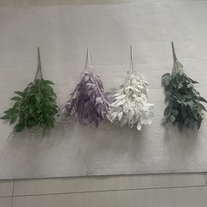 Fancy Flower 5 <strong>Forks</strong> Artificial Willow Leaf Bunch Silk Premium Greenery for Wedding Arch Home Vase Centerpiece - Product Image 2