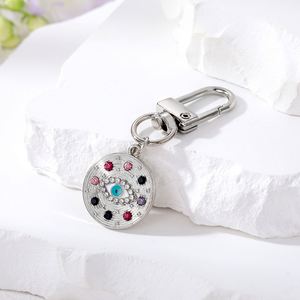 Blessed Gold Color Rhinestone Crystal Evil Eye Keychain Lucky Keyring Bag Charm Accessory Jewelry Glittering Evil Eye <b>Key</b> <b>Chains</b> - Product Image 5