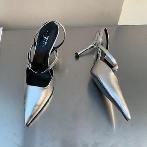 Buckle Strap Chaussures Femme Pointed Toe Sandals Casual Slingback Stiletto Heels for Women - Product Image 4