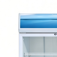 Vitrine réfrigérée commerciale à double porte avec refroidissement direct par air, capacité de 829 L, 8 étagères réglables, marque Richall