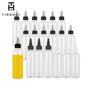 Bouteilles en plastique PET transparentes à presser de 30/50/60/100/120/250/500 ml avec bouchon à vis pour huile essentielle/huile capillaire/huile de sérum - Product Image 4