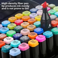 Lot de 24 marqueurs double pointe encre alcool permanente, fournitures artistiques, ensembles de peinture pour enfants