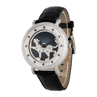 Montre-bracelet assortie pour homme et femme, boîtier en acier inoxydable, cadran rotatif, mouvement Ronda 762, étanche 3ATM, montre de couple en cuir