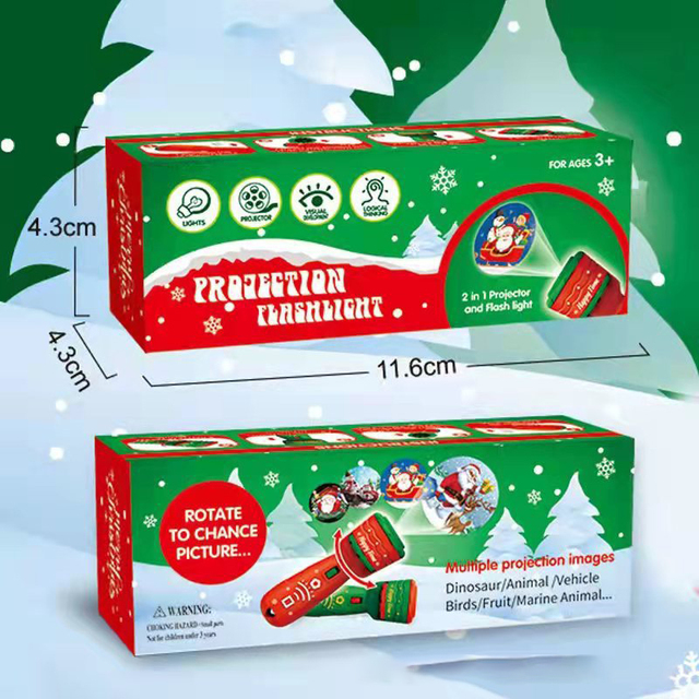 High Quality Christmas Kids Projector Flashlight Projector Christmas Slide Projector Santa Claus for Toddler Playing Kids Gifts