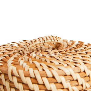 Lot de 2 paniers de rangement en rotin au design moderne avec couvercle en acier inoxydable Conteneurs multifonctionnels Vente en gros du Vietnam - Product Image 4