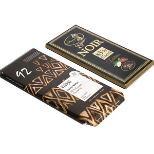 Boîte en carton noir <span class=keywords><strong>de</strong></span> luxe avec logo personnalisé, dorée à chaud, prix d'usine, pour chocolat noir et biscuits, vente en gros - Product Image 3