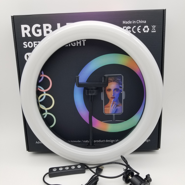 CPYP New Arrival 13 Inch MJ33 RGB Circle Photography Lighting Led RGB Ring Light with Phone Tripod Stand for Selfile Live