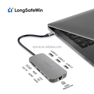 9 In 1 Ethernet Port PD USB 3.0 Port Type C To USB Hub