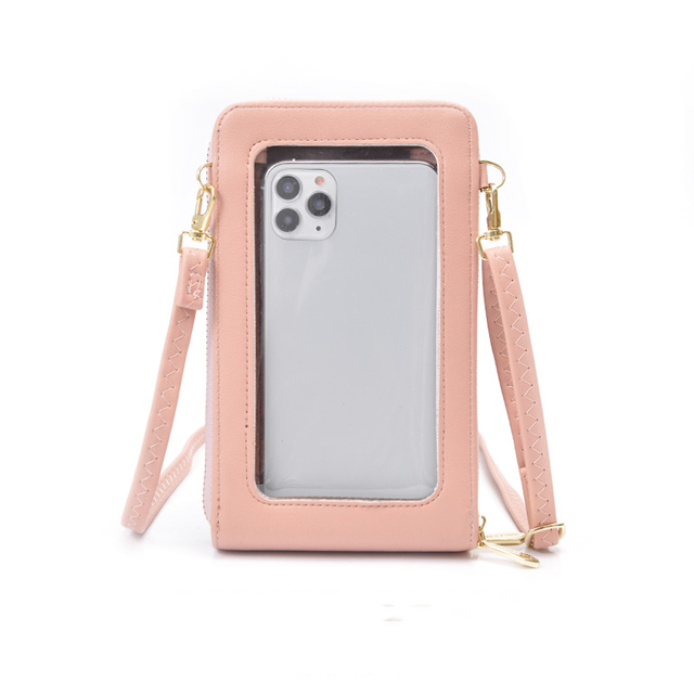 High Quality Leather  Female Touchable Phone Shell Bag Purses  Luxury Designer Shoulder Crossbody Messenger Bags for Women