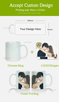 AAA Vente en Gros Tasses à Café en Céramique Vierge pour Sublimation 11oz, Boîtes en Porcelaine Vierge pour Impression par Sublimation avec Boîte